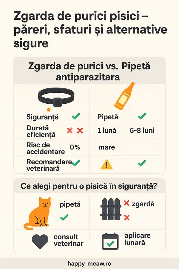 Zgarda de purici pentru pisici – păreri pro și contra