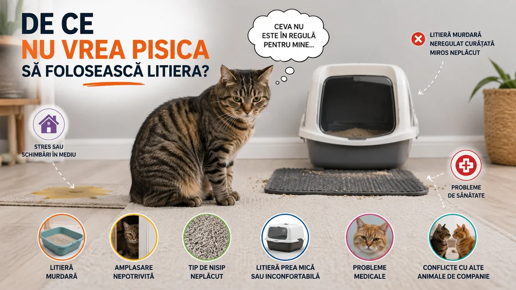 De ce nu vrea pisica să folosească litiera