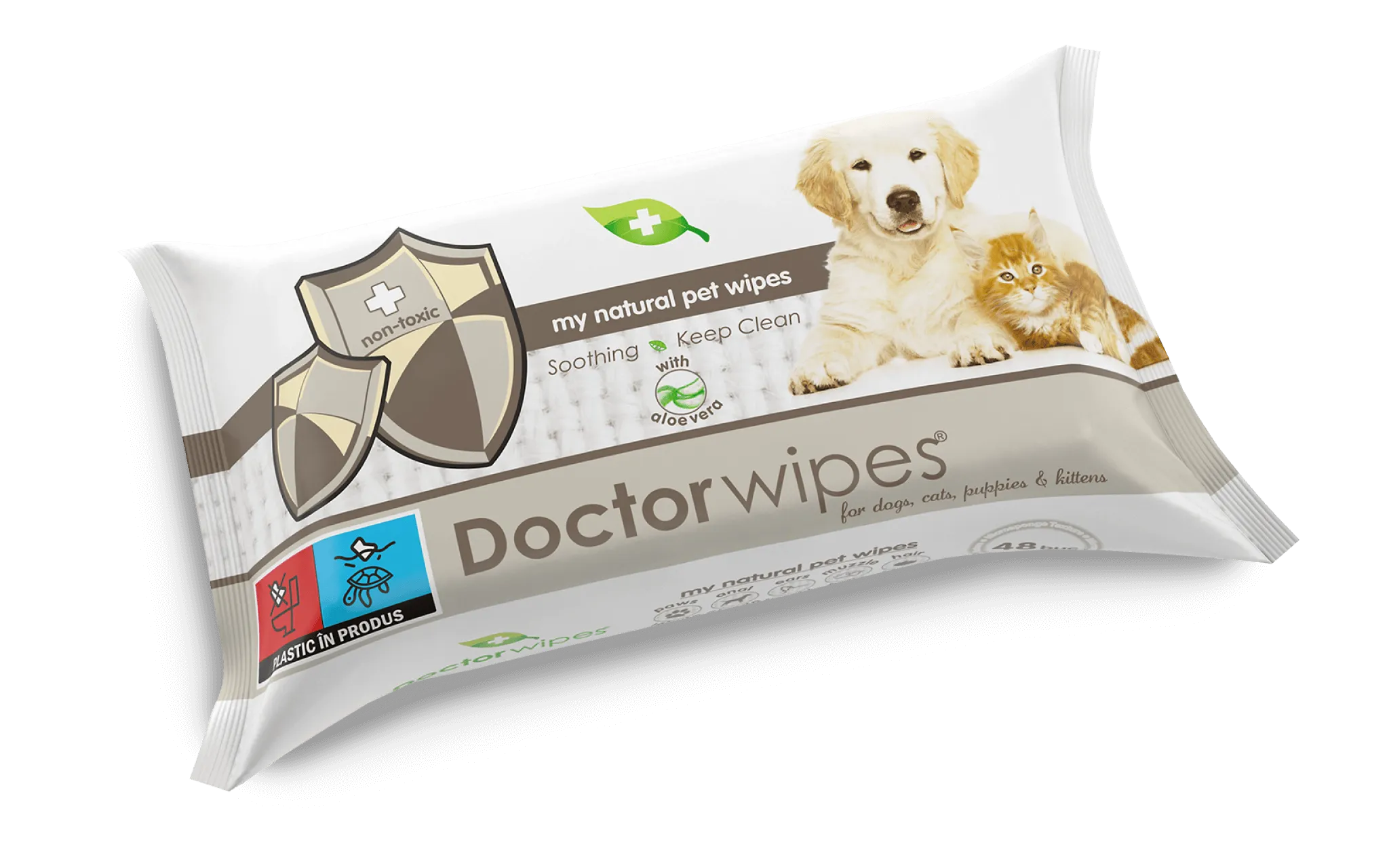 Servetele umede pentru animale, 48 bucati, Doctor Wipe's