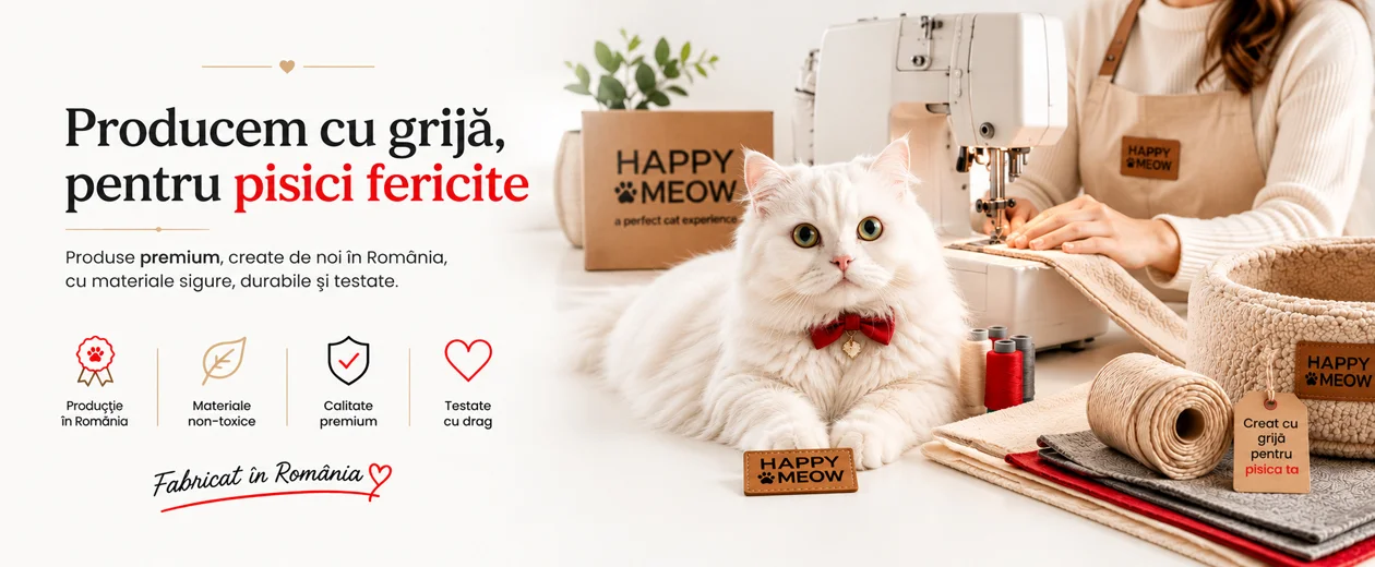 Produse pentru pisici create de Happy Meow în România