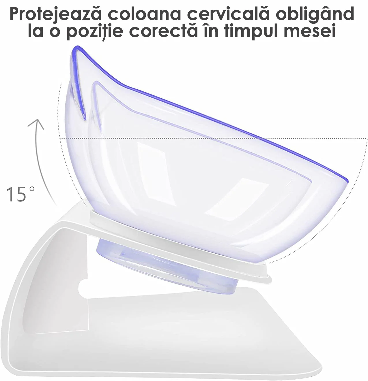 Boluri ergonomice negre pentru pisici cu suport antiderapant