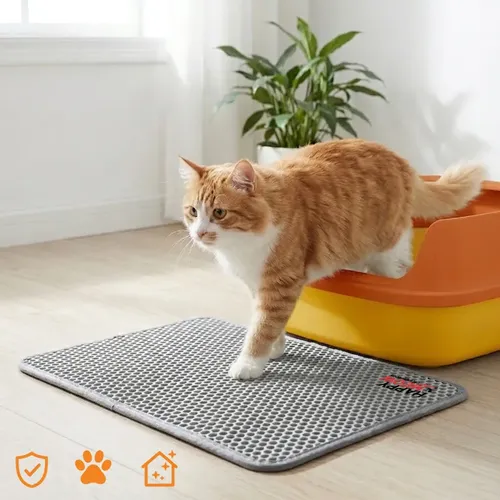 Covor litieră pisici, 60x40 cm gri, total demontabil