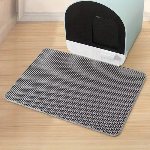 Covor pentru litieră pisici, colectarea granulelor de nisip, gri, 60x40 cm
