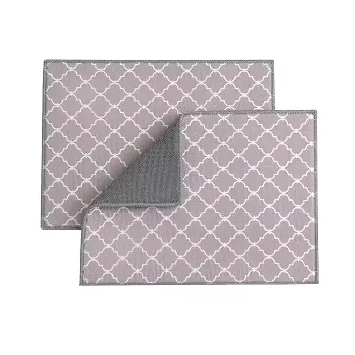 Covoraș textil absorbant pentru automat de cafea model geometric maro