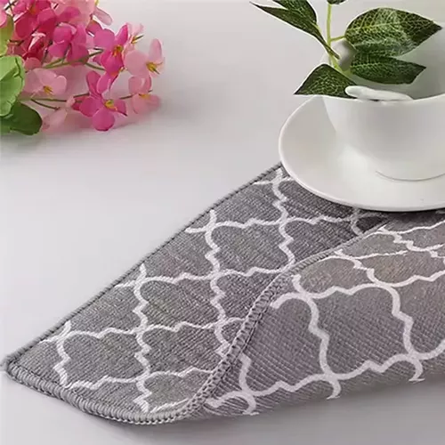 Covoraș absorbant textil 3 straturi pentru blat de bucătărie, 50x40 cm, Model geometric Maro