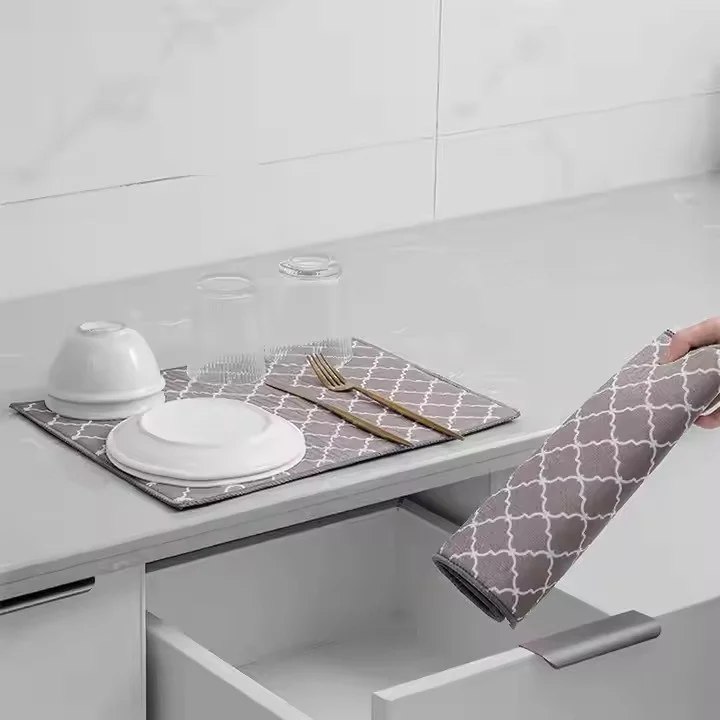 Covoraș absorbant 3 straturi pentru blat de bucătărie și uscarea vaselor