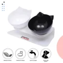 bol ergonomic pentru pisici cu două recipiente detașabile
