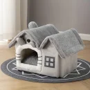 căsuță de pluș pentru pisici Happy Meow gri