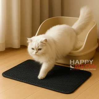 Covor litieră pisici Happy Meow, 60x40 cm, negru