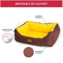 pat oval pentru pisici cu interior captusit