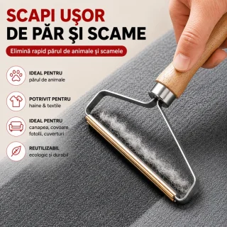 Dispozitiv pentru îndepărtarea părului de pisică și câine de pe textile, 13×16 cm