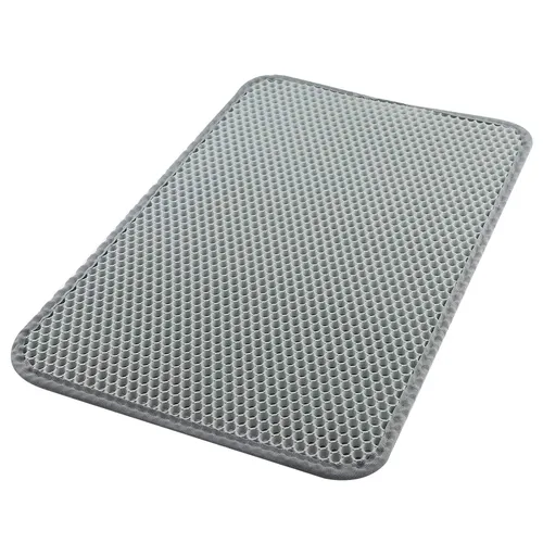 Covor pentru litieră pisici, colectarea granulelor de nisip, gri, 60x40 cm