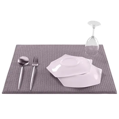 Covoraș absorbant textil 3 straturi pentru blat de bucătărie, 50x40 cm, Maro