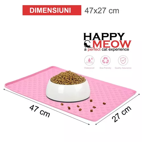 Covoraș silicon antiderapant pentru boluri Happy Meow