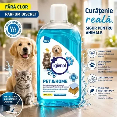 Soluție curățare pardoseală sigură pentru pisici - Igienol Pet&Home 1L