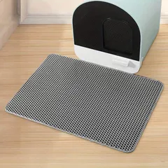 Covor pentru litieră pisici, colectarea granulelor de nisip, gri, 60x40 cm