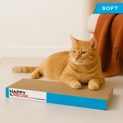Carton de zgâriat pentru pisici HAPPY MEOW Soft 48x24x4
