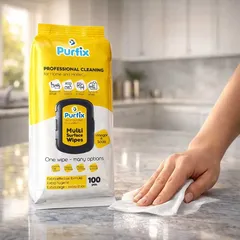 Șervețele umede îngrijire casă PURFIX cu oțet și bicarbonat, 100 buc (flip‑top)